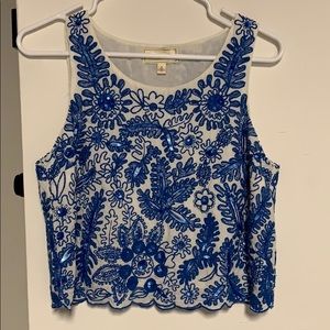 Sparkly Blue Crop Top